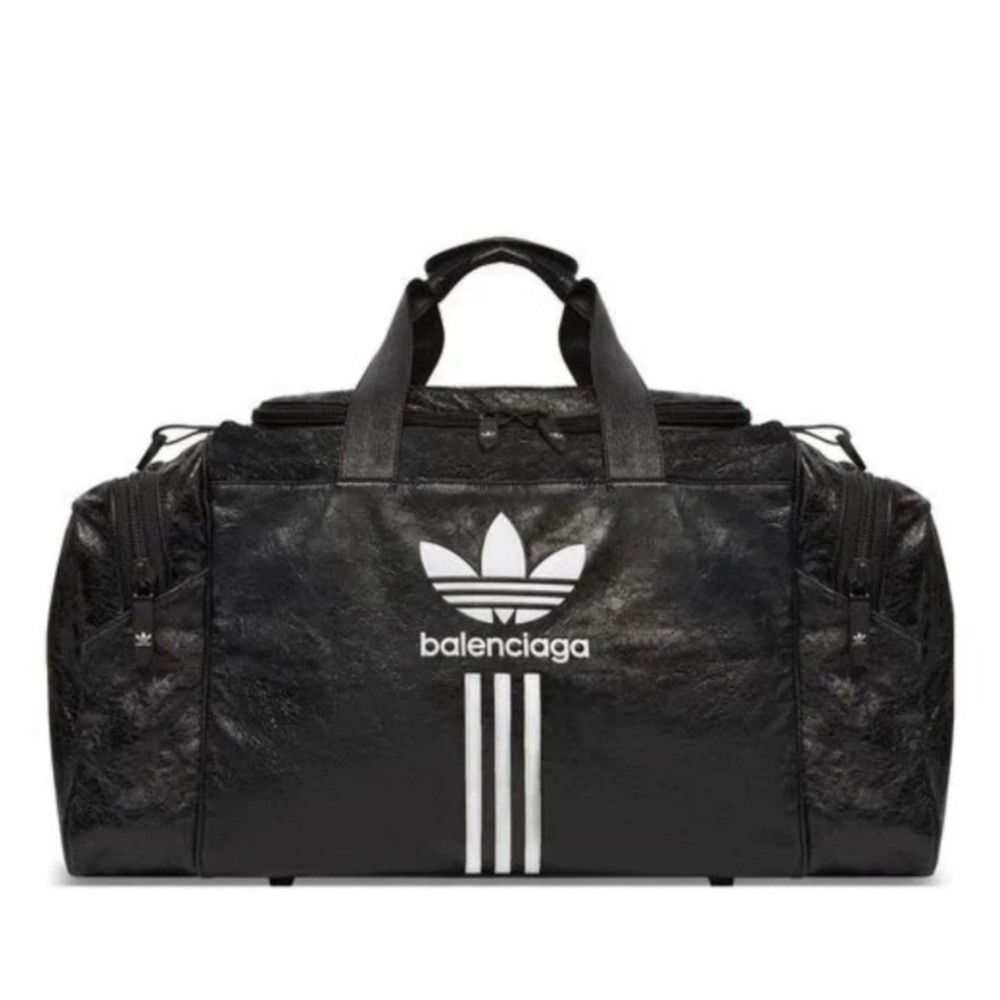Balenciaga Black Duffel Bag with White Accents
